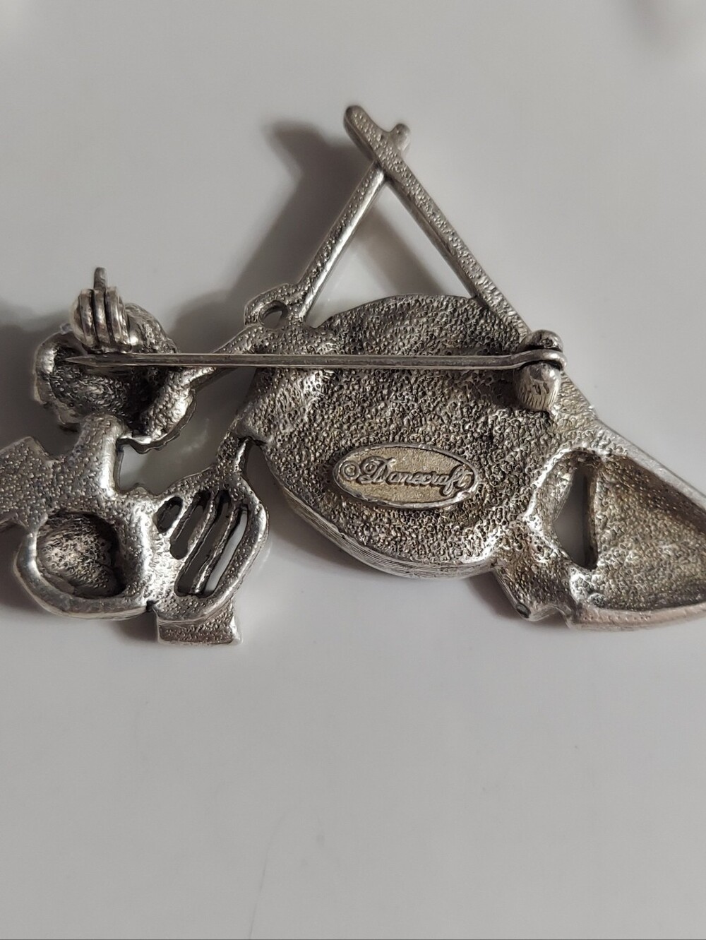 Vintage Danecraft Pewter-Matte Silver/Garden Party Tools Brooch/Pin - Picture 7 of 7